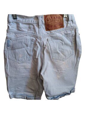 Vintage Shorts 22" 22W 80s GITANO SKY BLUE DENIM womens PREPPY SAILING SHORTS